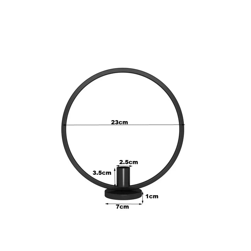 bougeoir noir petit cercle - Esprit Chandelier