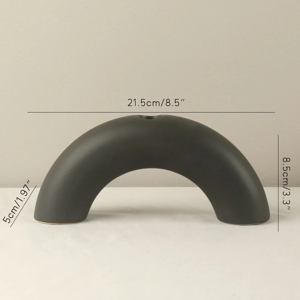 bougeoir noir simple ceramique - Esprit Chandelier