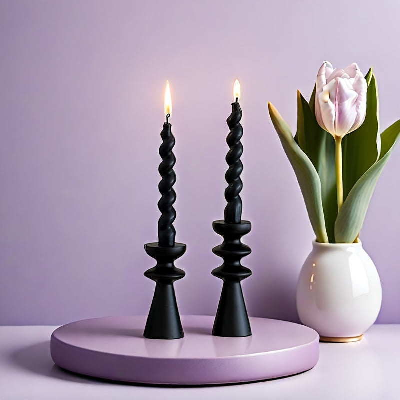 bougeoir noir totem - Esprit Chandelier