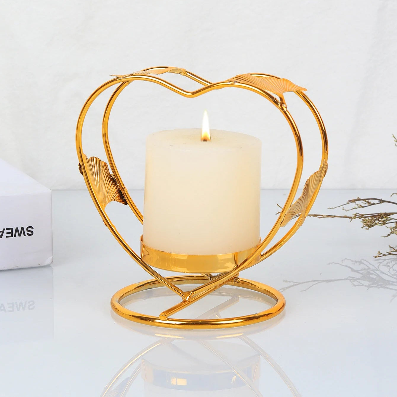 bougeoir or coeur - Esprit Chandelier
