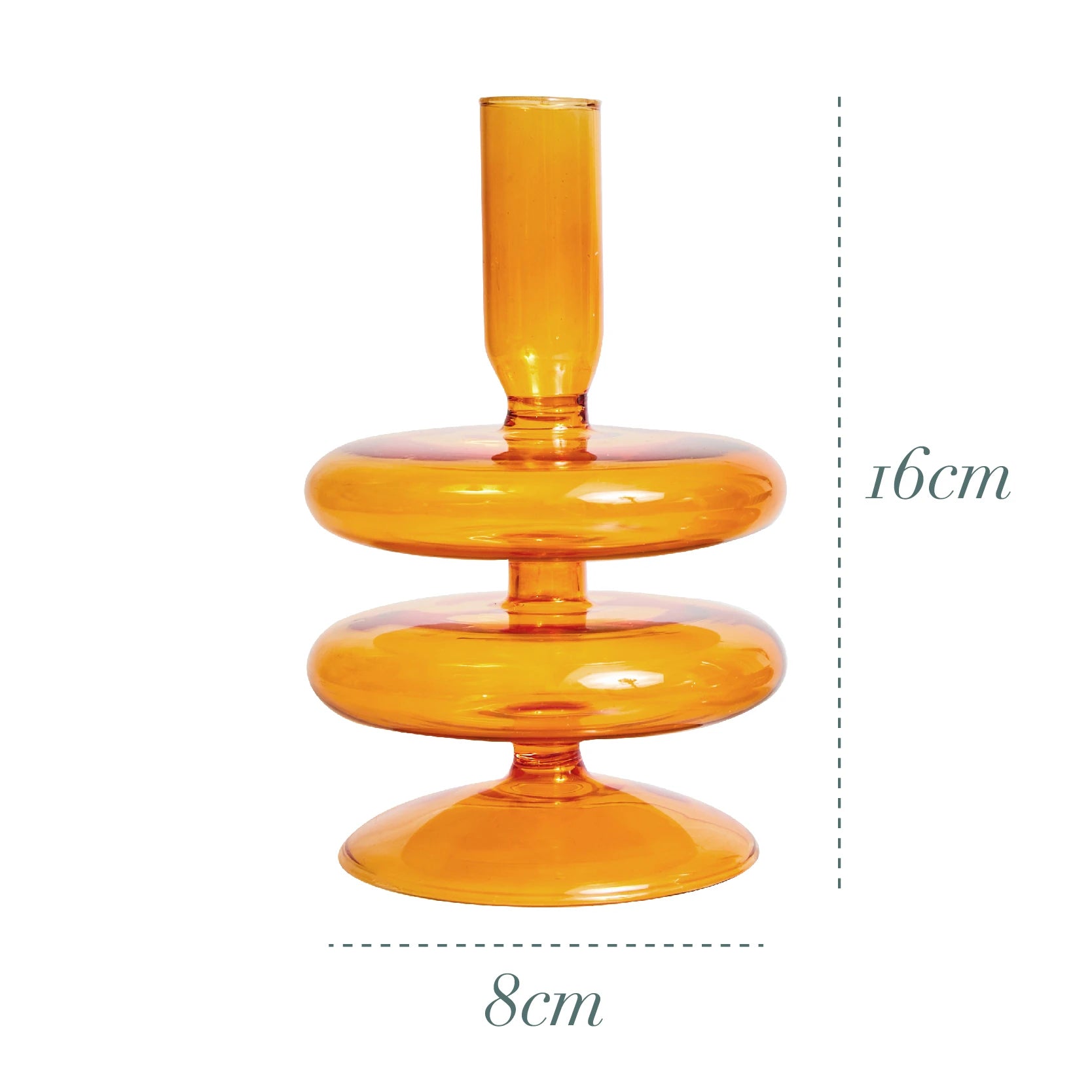 bougeoir orange verre dimensions - Esprit Chandelier