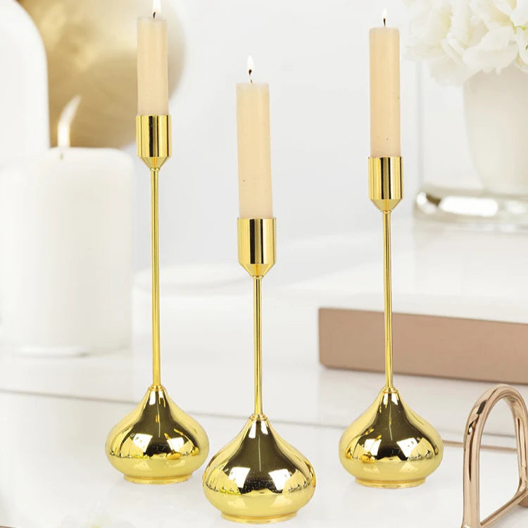 bougeoir pied goutte dor2 - Esprit Chandelier