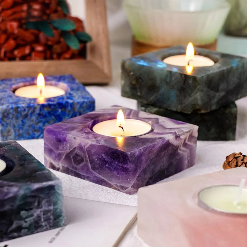 bougeoir pierre naturelle -  Esprit Chandelier