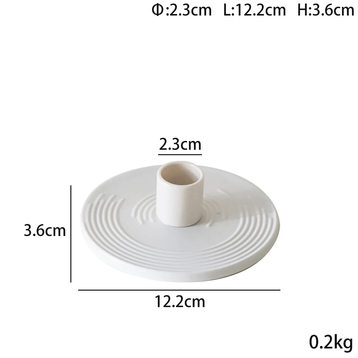 bougeoir plat blanc - Esprit Chandelier