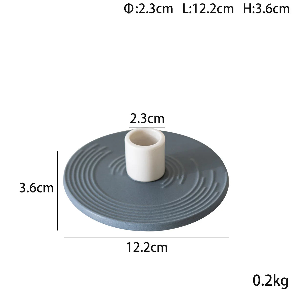 bougeoir plat gris - Esprit Chandleier