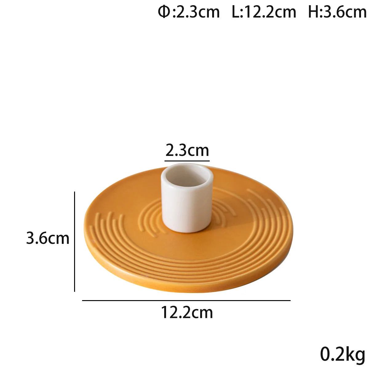 bougeoir plat orange - Esprit Chandelier