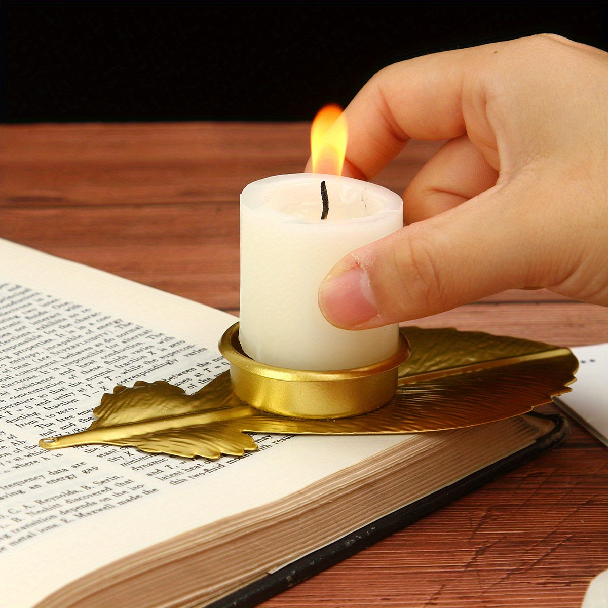 bougeoir plume dorée - Esprit Chandelier