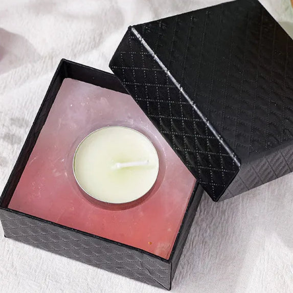 bougeoir quartz rose - Esprit Chandelier