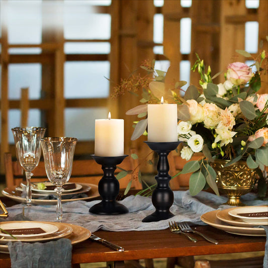 bougeoir rustique noir - Esprit Chandelier