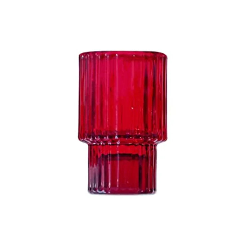 bougeoir simple verre rouge - Esprit Chandelier