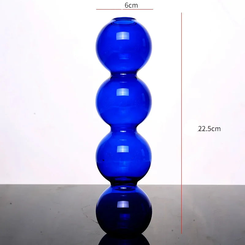 bougeoir soliflore bleu verre