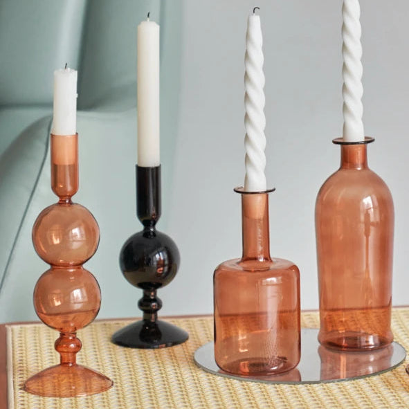 bougeoir soliflore verre bouteille