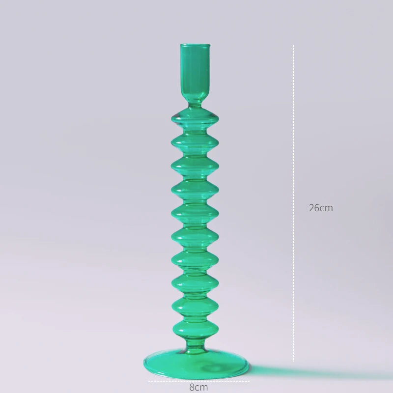 bougeoir strie vert - Esprit Chandelier