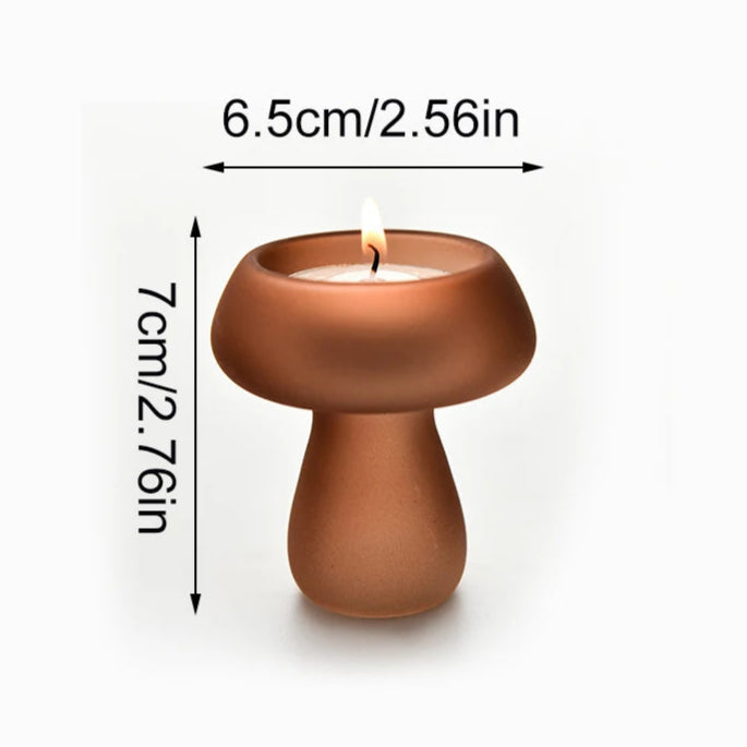 bougeoir verre brun champignon - Esprit Chandelier