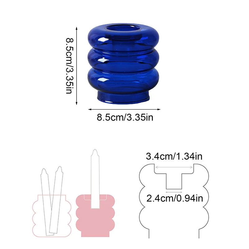 Dimensions bougeoir verre colores Esprit Chandelier