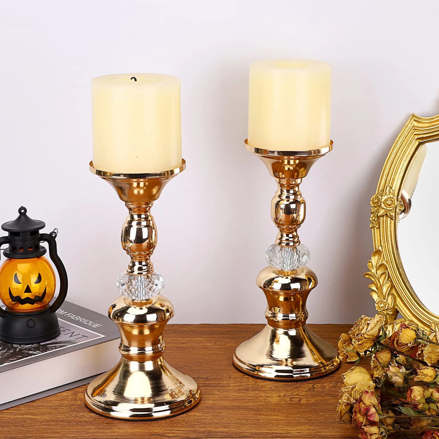 bougeoir verre dore - Esprit Chandelier