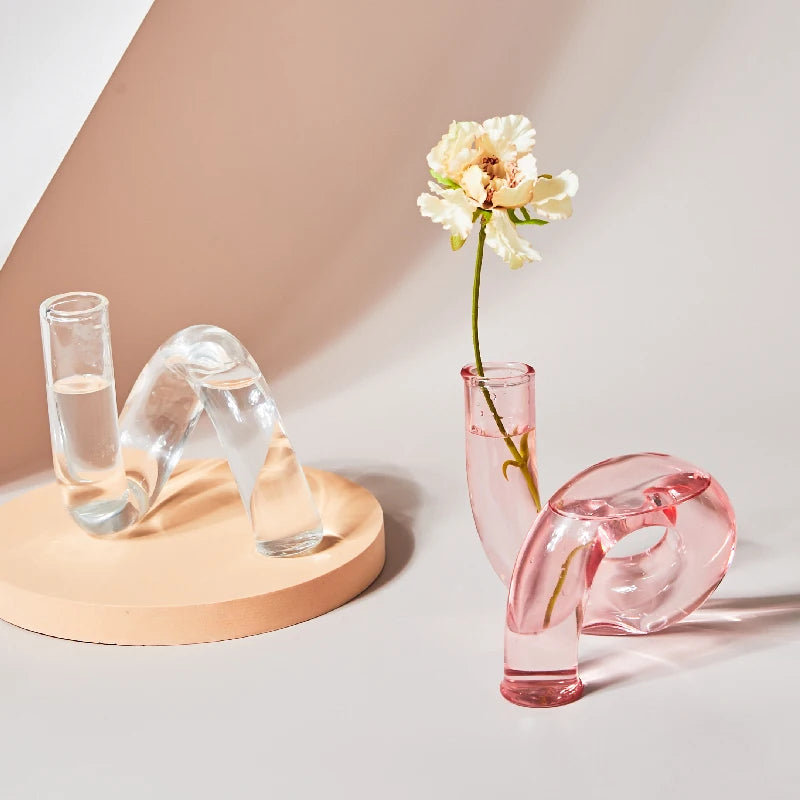 bougeoir verre escargot rose - Esprit Chandelier