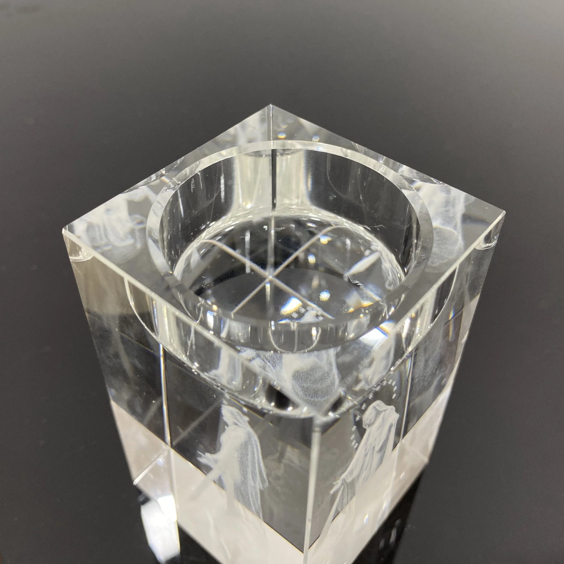 bougeoir verre holographique chretien