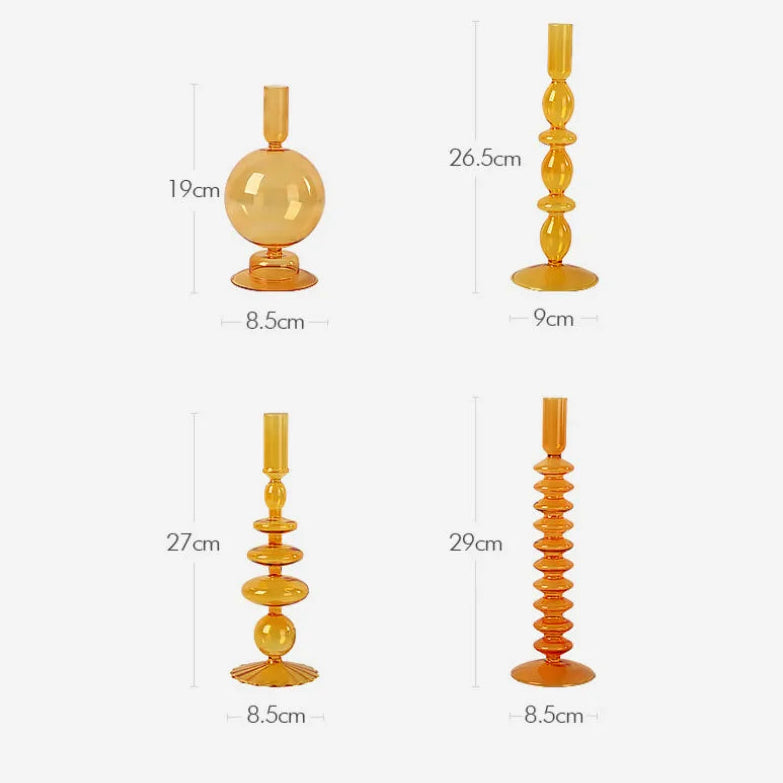 bougeoir verre orange format