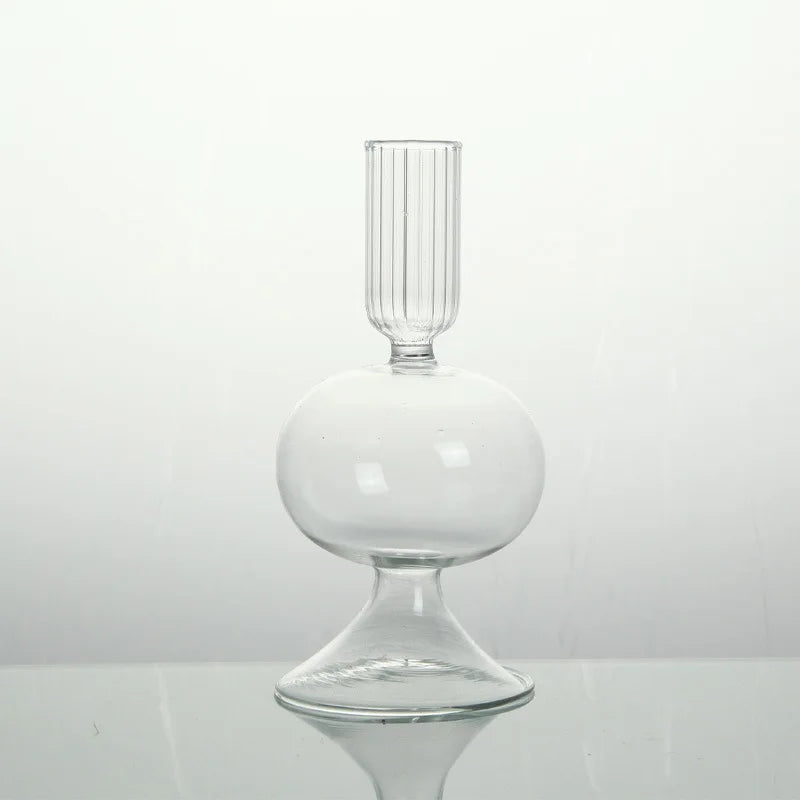 bougeoir verre petite boule transparent