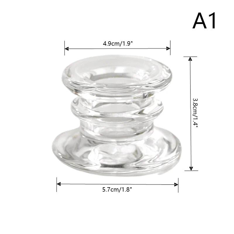 bougeoir verre transparent ecrase