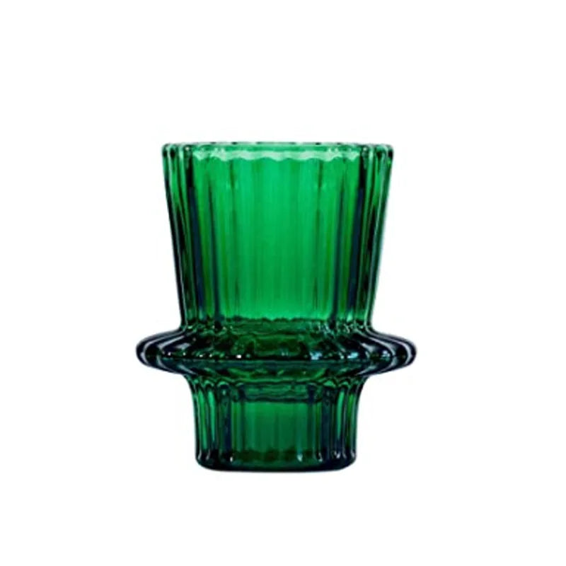bougeoir verre vert vintage - Esprit Chandelier
