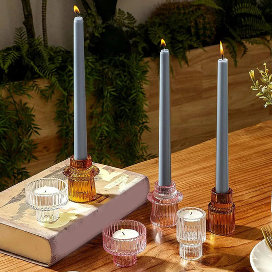 bougeoir vintage verre