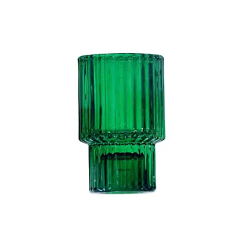 bougeoir verre vert vintage - Esprit Chandelier