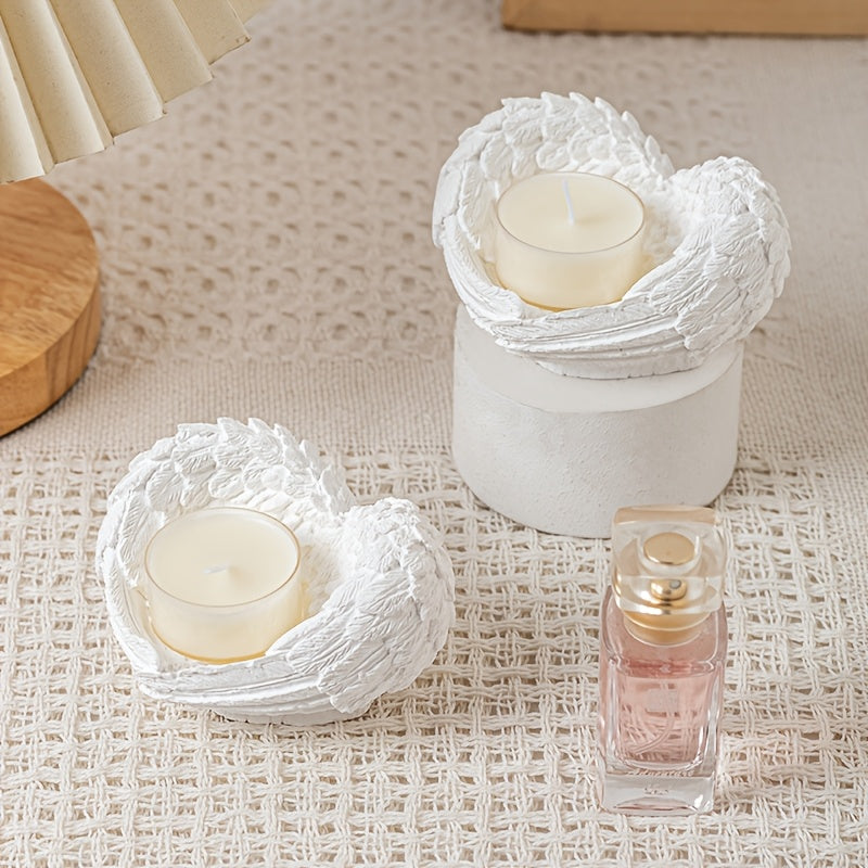 bougeoirs blancs ange