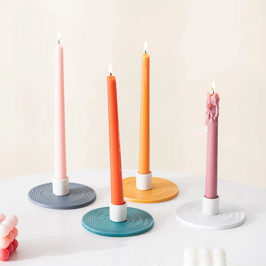bougeoirs céramiques plats colorés - Esperit Chandelier