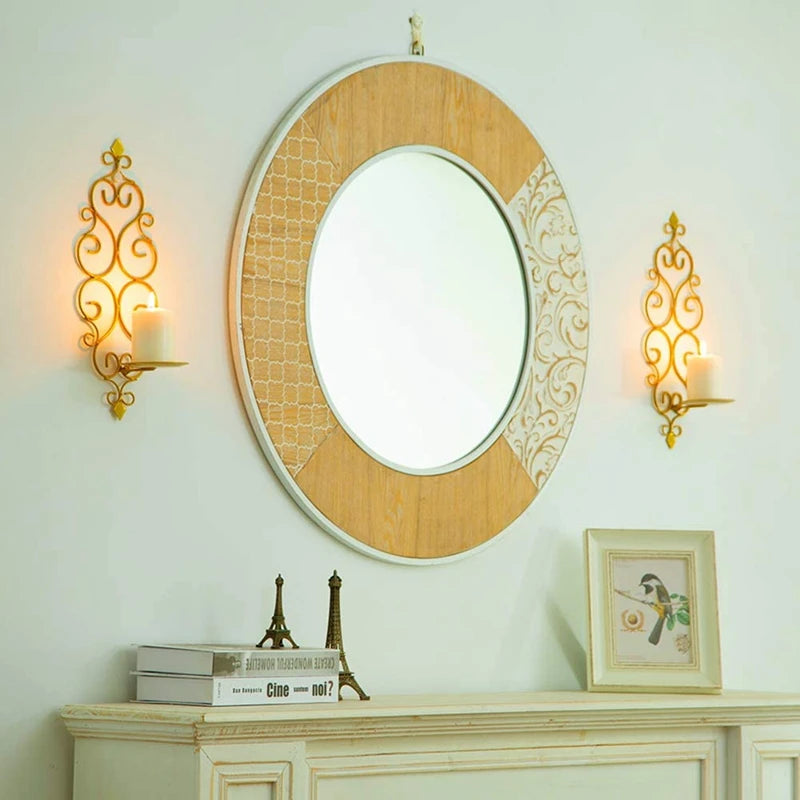 bougeoirs muraux arabesques dores - Esprit Chandelier