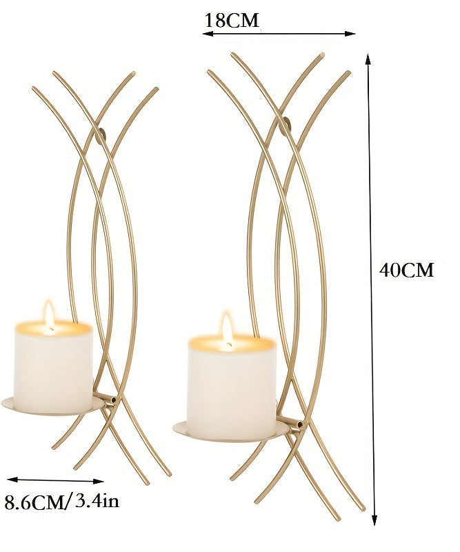 bougeoirs muraux dores modernes - Esprit Chandelier
