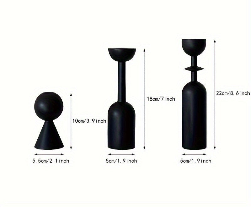 bougeoirs noirs bois vintage