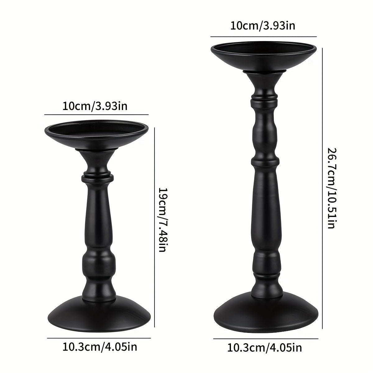 bougeoirs noirs piliers - Esprit Chandelier