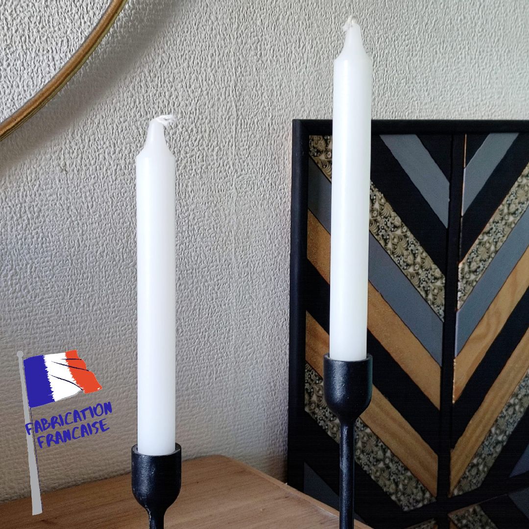 Bougie Pilier - Blanc x2