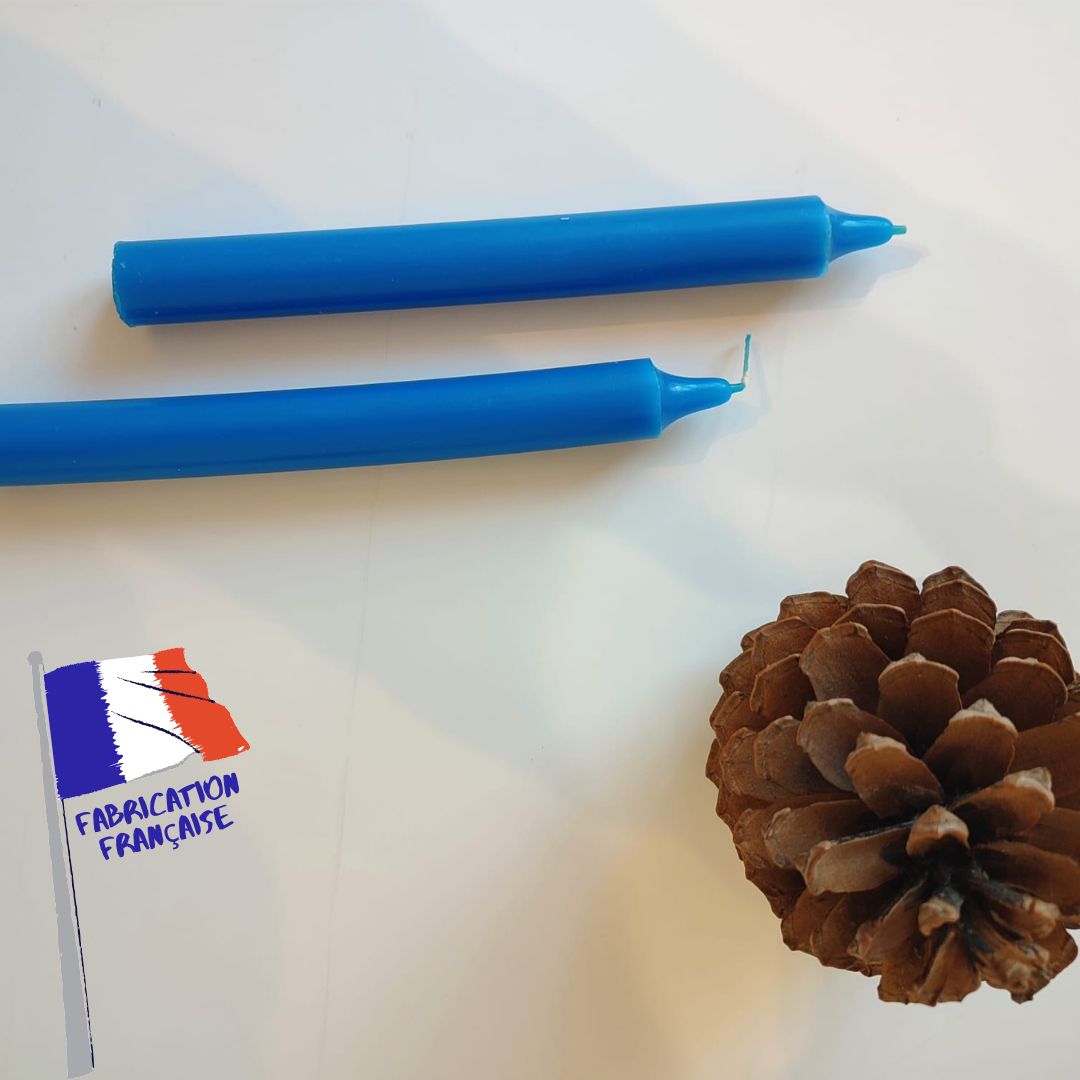 Bougie Pilier - Bleu x2