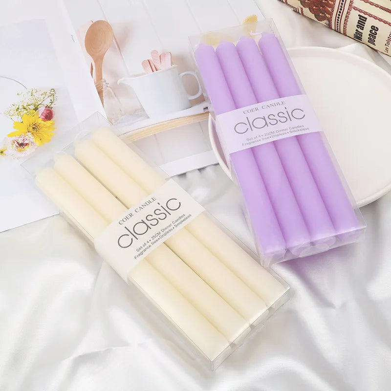 bougie pastelle lila ivoire