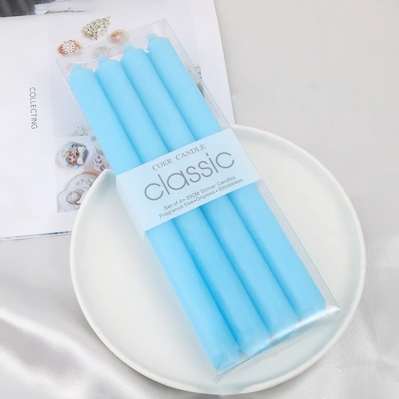 bougie pilier bleu pastel