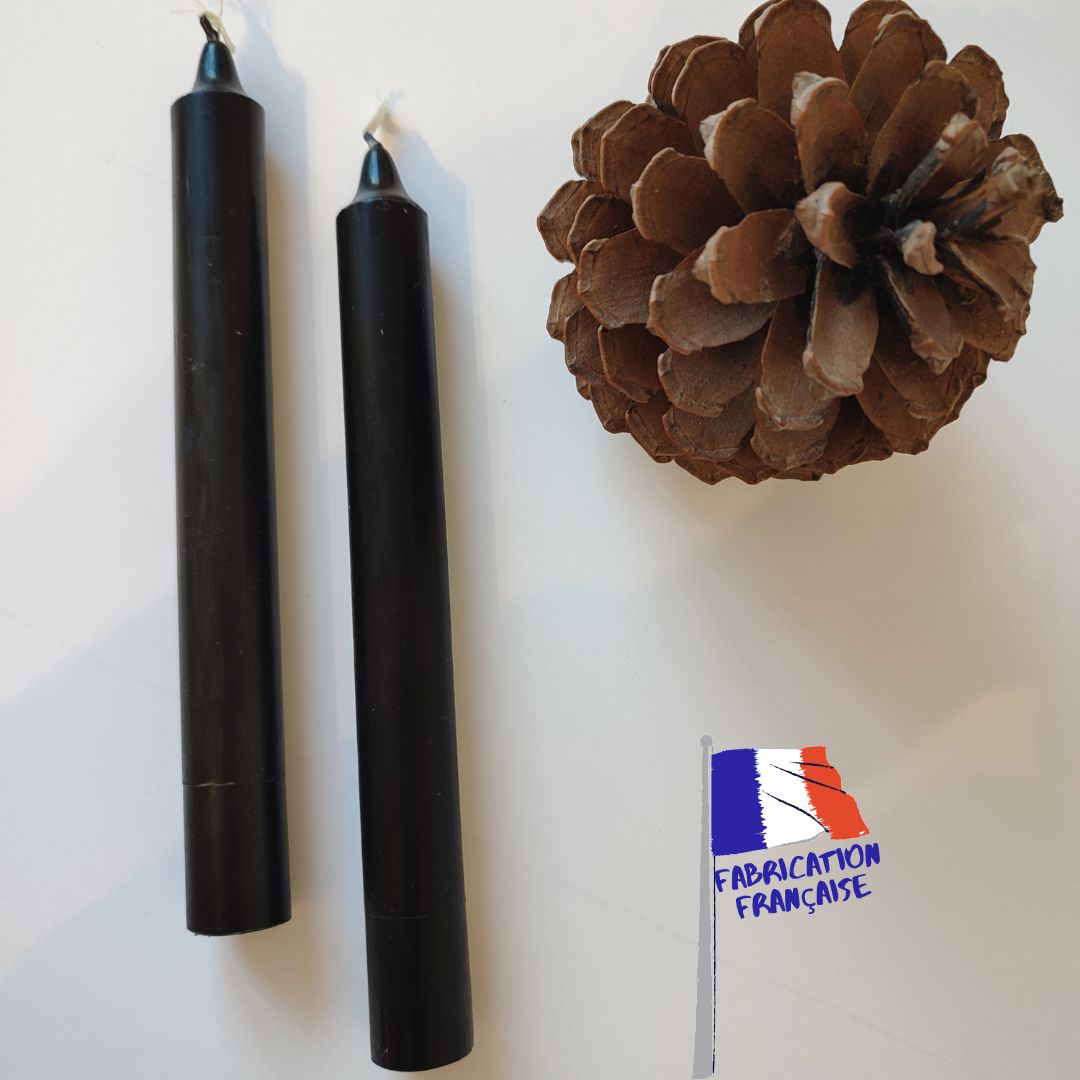 Bougie Noire x2 - 20cm