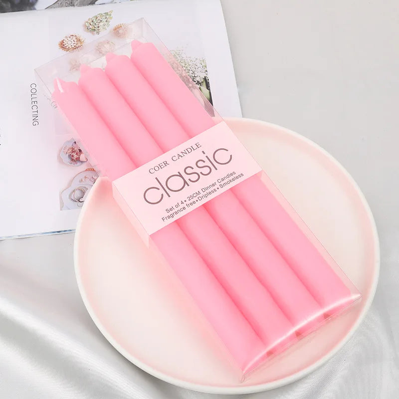 bougie pilier rose pastel