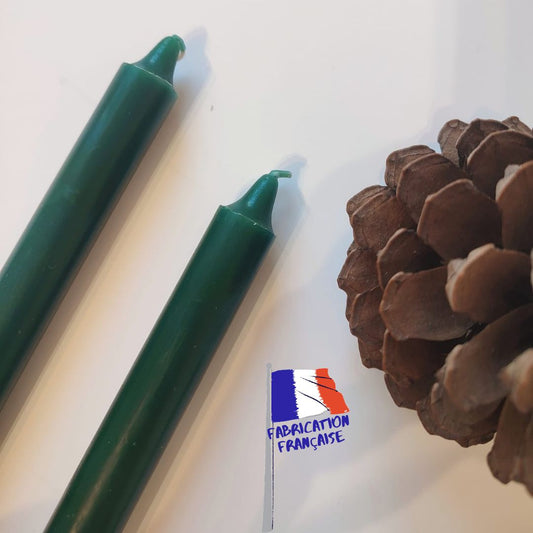 Bougie Vert Sapin x2 - 20cm