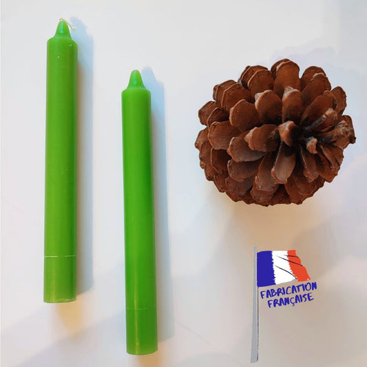 Bougie Vert Tendre x4 - 20cm