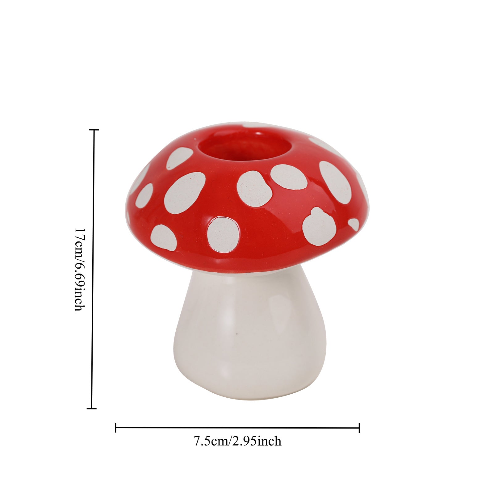 champignon ceramique rouge blanc - Esprit Chandelier