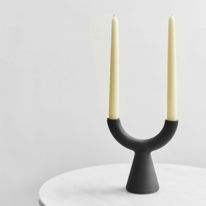 chandelier 2 bougie noir viking