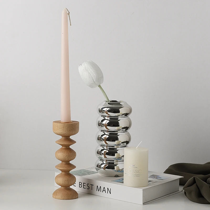 chandelier bois brut
