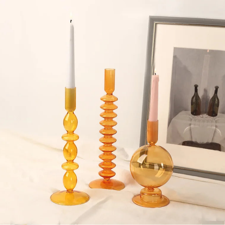 chandelier boule verre orange