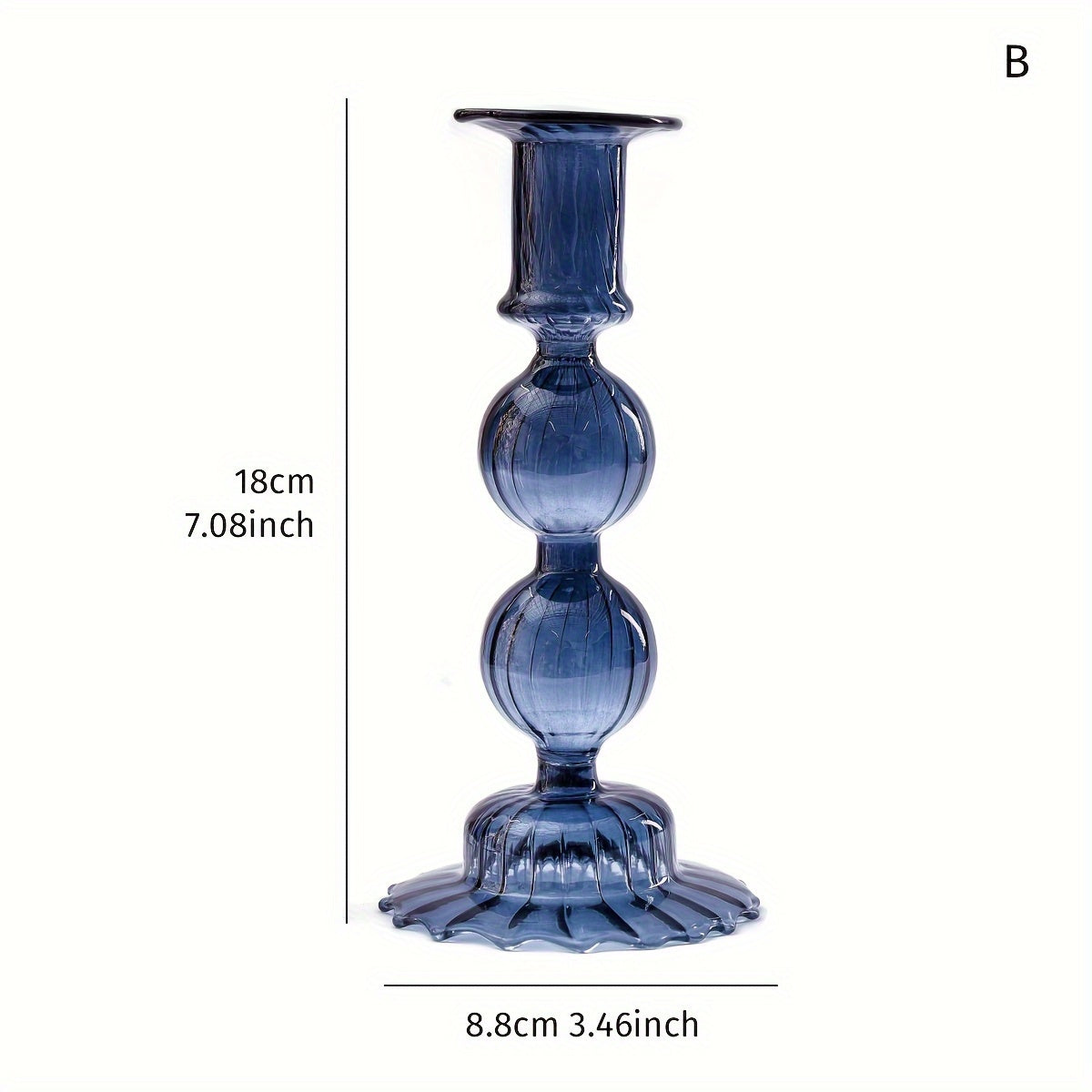 chandelier bulle verre bleu petrole