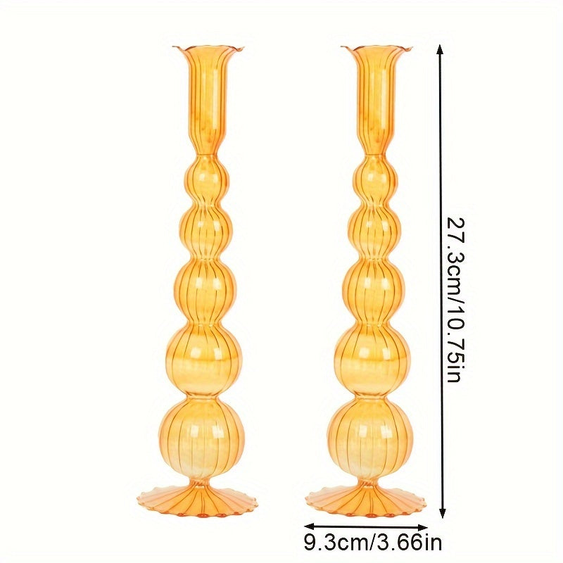 chandelier bulle verre strie retro orange