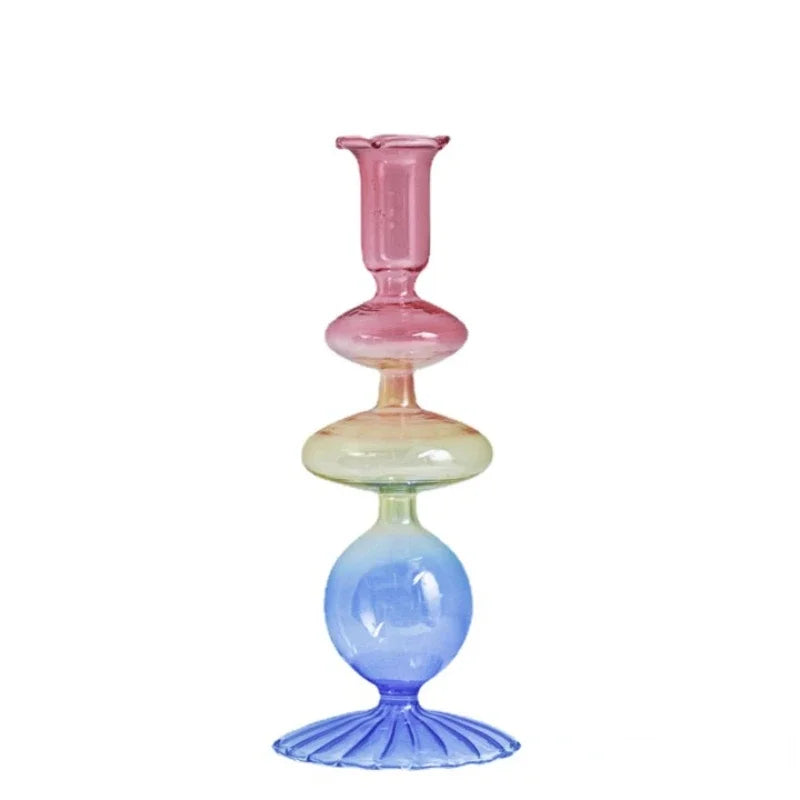 chandelier bulle verre tricolore