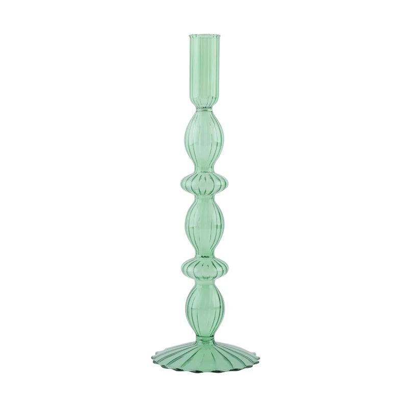 chandelier bulles verre strie vert d'eau